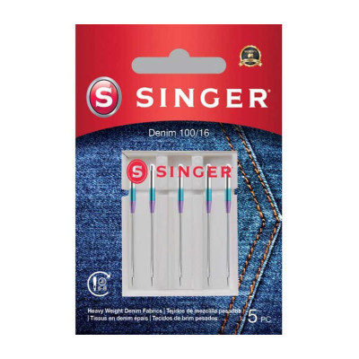 Singer jeans denim needles 100/16 pack of 5