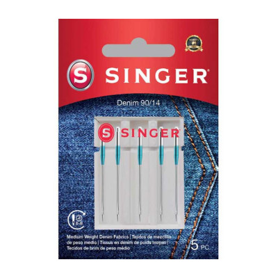 Agujas para vaqueros denim Singer 90/14 blíster 5 uds cód. 250053402