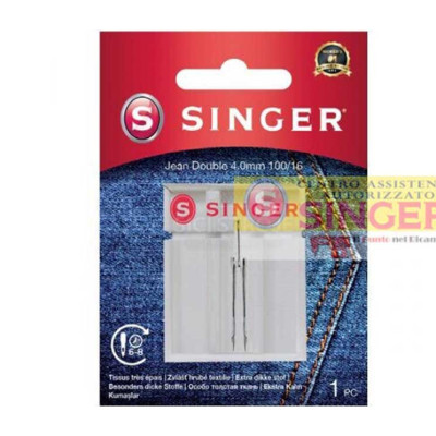 Aguja doble Singer vaqueros 4 mm 100 cód. 250058702
