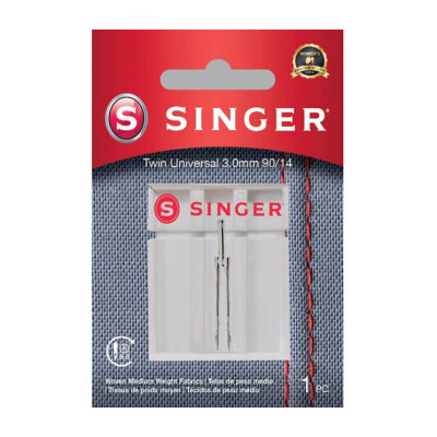 Singer Zwillingsnadel Universal 3 mm 90/14 – Blister 1 Stk