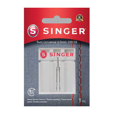 Singer twin universal needle 4 mm 100/16 – Blister 1 pc