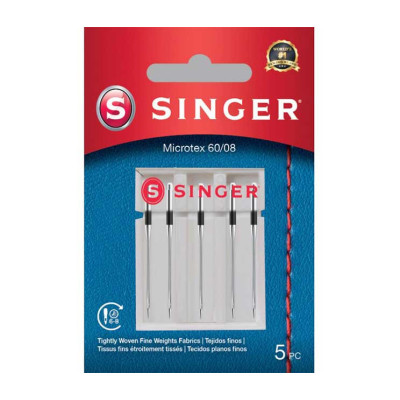 Aghi microtex Singer – Blister 5 pezzi 60/08 cod. 250057402