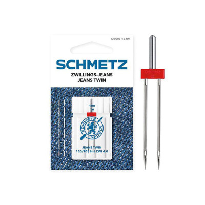 Aguja doble vaquera 4,0/100mm para denim y tejidos gruesos