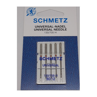 Agujas Schmetz 130/705H 80/16 – 5 agujas universales para máquina de coser
