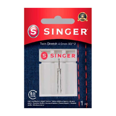 Aguja gemela Singer Twin Stretch 4,0mm 80/12 cód. 250056702
