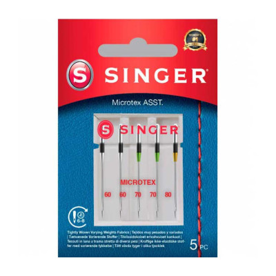 Original Singer Microtex needles sizes 60-70-80 code 250056402